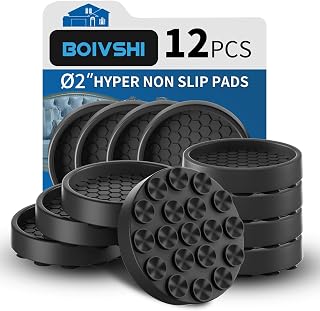 Ø50mm Übertreffen Silikon Möbeluntersetzer,Rund Couch Füße Anti Rutsch Pads,Bett Sofa Antirutsch Pads,rutschfest Bodenschutz Möbel Untersetzer,Ideal Couchfüsse Anti-rutsch Gummi Base,12 Schwarz Füße