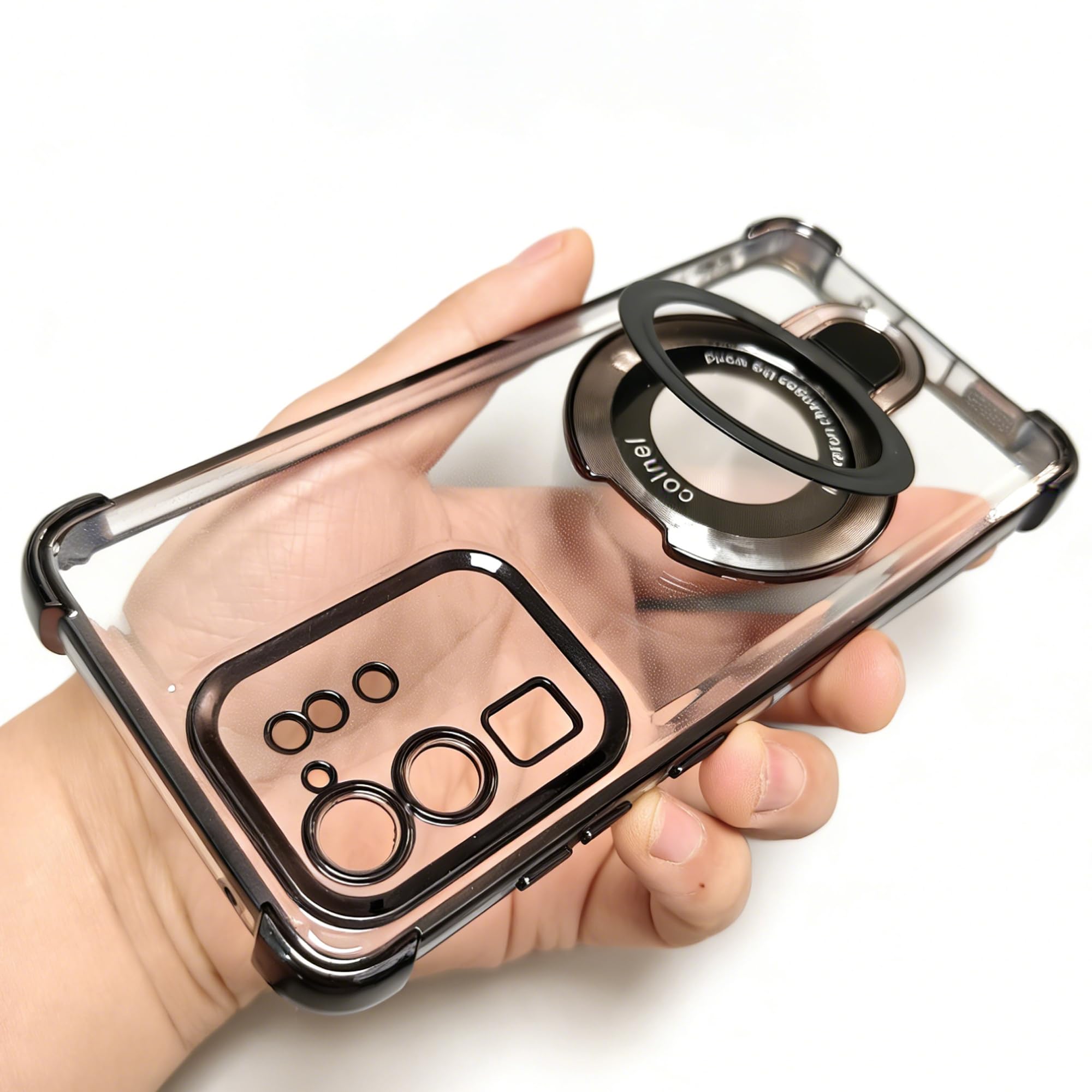 Case Compatible with Samsung Galaxy S20 Ultra Case Rugged softcase Protective with Ring Stand Clear Phone case for Samsung S20 Ultra,Black