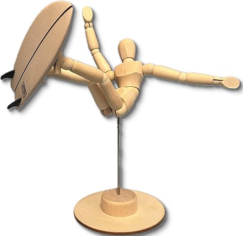 Escultura de arte de surf de 5.5 pulgadas con doble aleta de pez tabla de surf para decoración retro de surf, escritorio de oficina en casa, poses