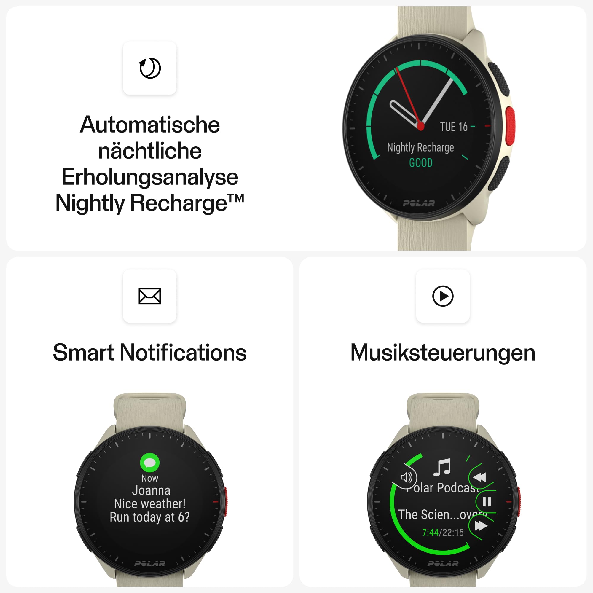 Polar Pacer GPS-Laufuhr mit Pulsuhr & Musiksteuerung - Ultraleicht mit Hellem Display & Griffigen Tasten - Personalisiertes Training & Langer Akku – Bild 7