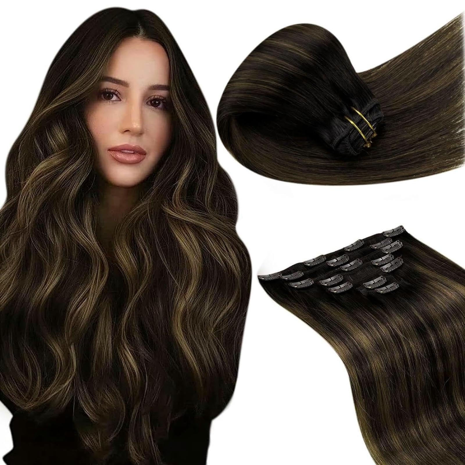 LaaVoo Extensions Echthaar Echt Haar Extension Clip Haarverlängerung Echthaar