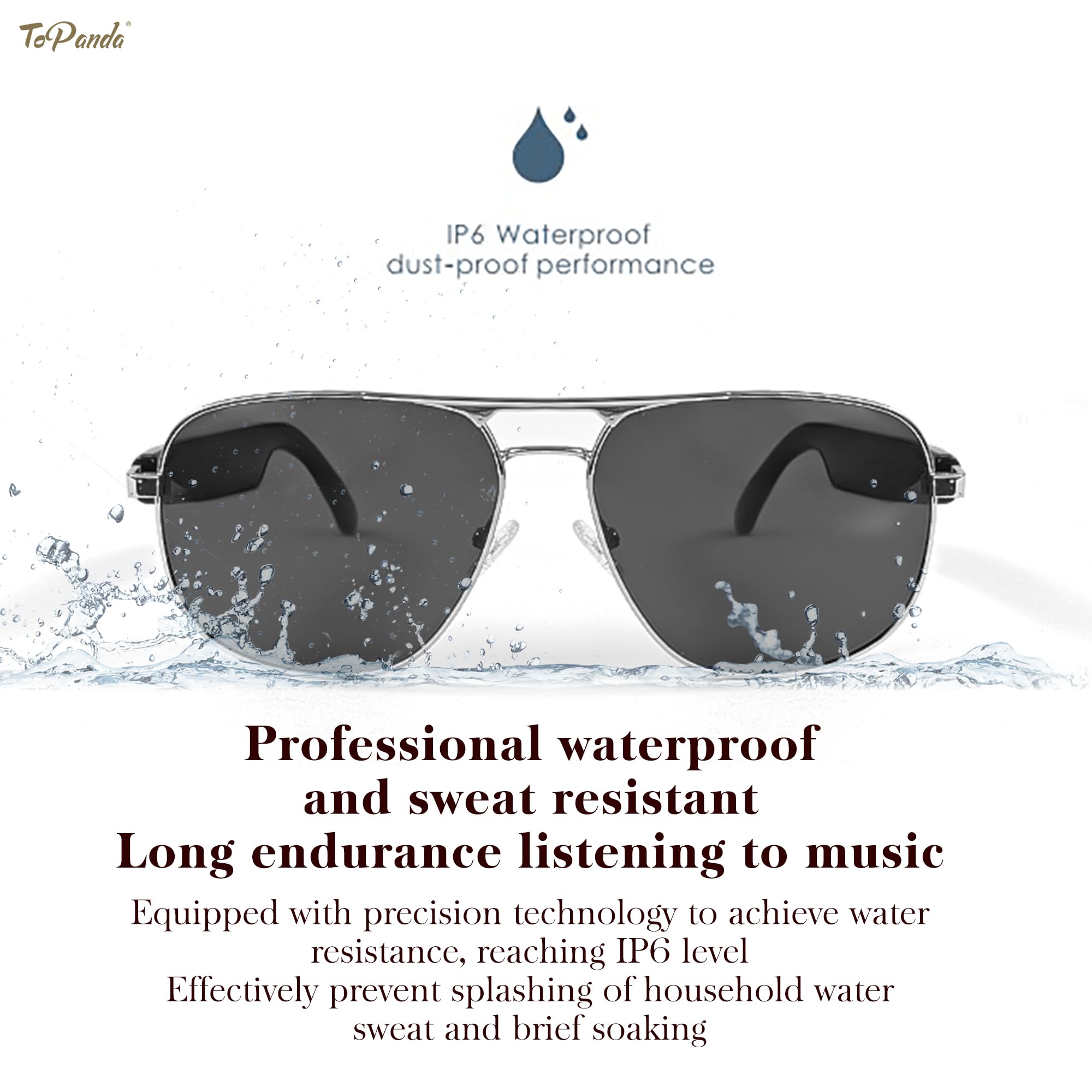 Occhiali audio intelligenti (terza generazione), altoparlanti TWS Open Ear con connettività Bluetooth 5.0 per riunioni di gioco (argento/nero lenti da unglasses)
