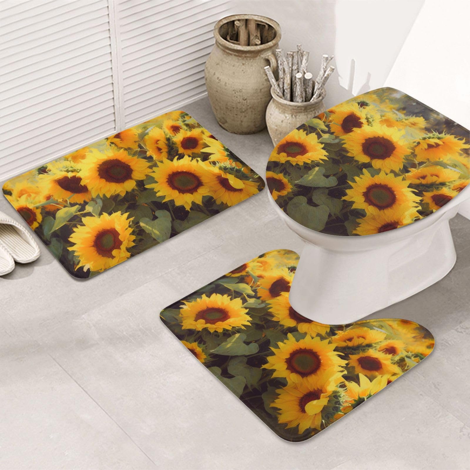 Tapis de bain antidérapants contre les glissades ensemble de flanelle pour sol mouillé