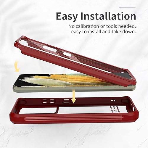 Miniatura 7 de ExoGuard Funda para Samsung Galaxy S21 Ultra, doble capa de protección de cuerpo completo, carcasa trasera transparente para Samsung S21 Ultra 5G