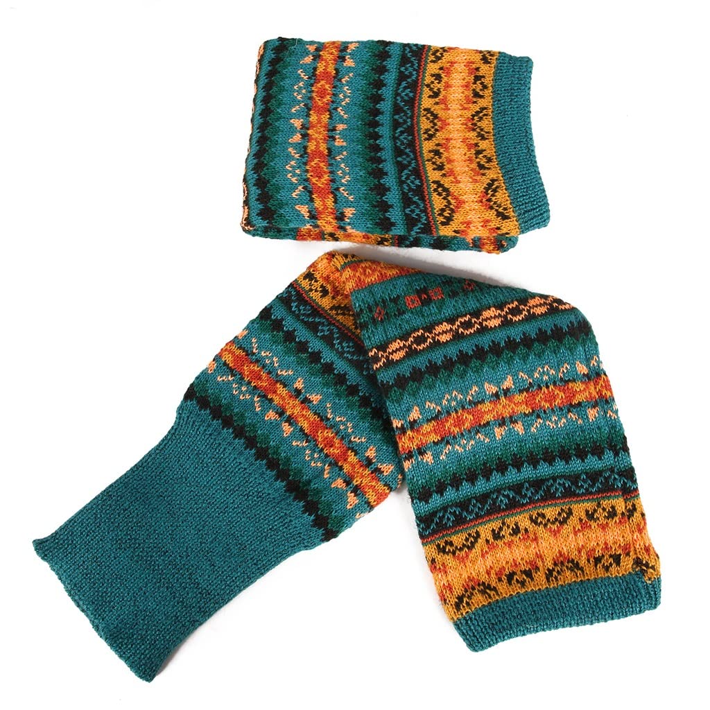 ACiyD Pares de Calentadores de Pierna de Punto a Rayas para Mujer Calcetines de Botas de Moda de Rodilla sin Pie de Invierno (Color : D, Size : 49 * 14CM) (A 49 * 14CM)