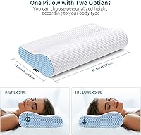 Vista 5 de Neck Pillow Contour Memory Foam Pillows for Sleeping, Ergonomic Pillow for Neck and Shoulder Pain, Orthopedic Cervical Pillow Bed Pillow for Side