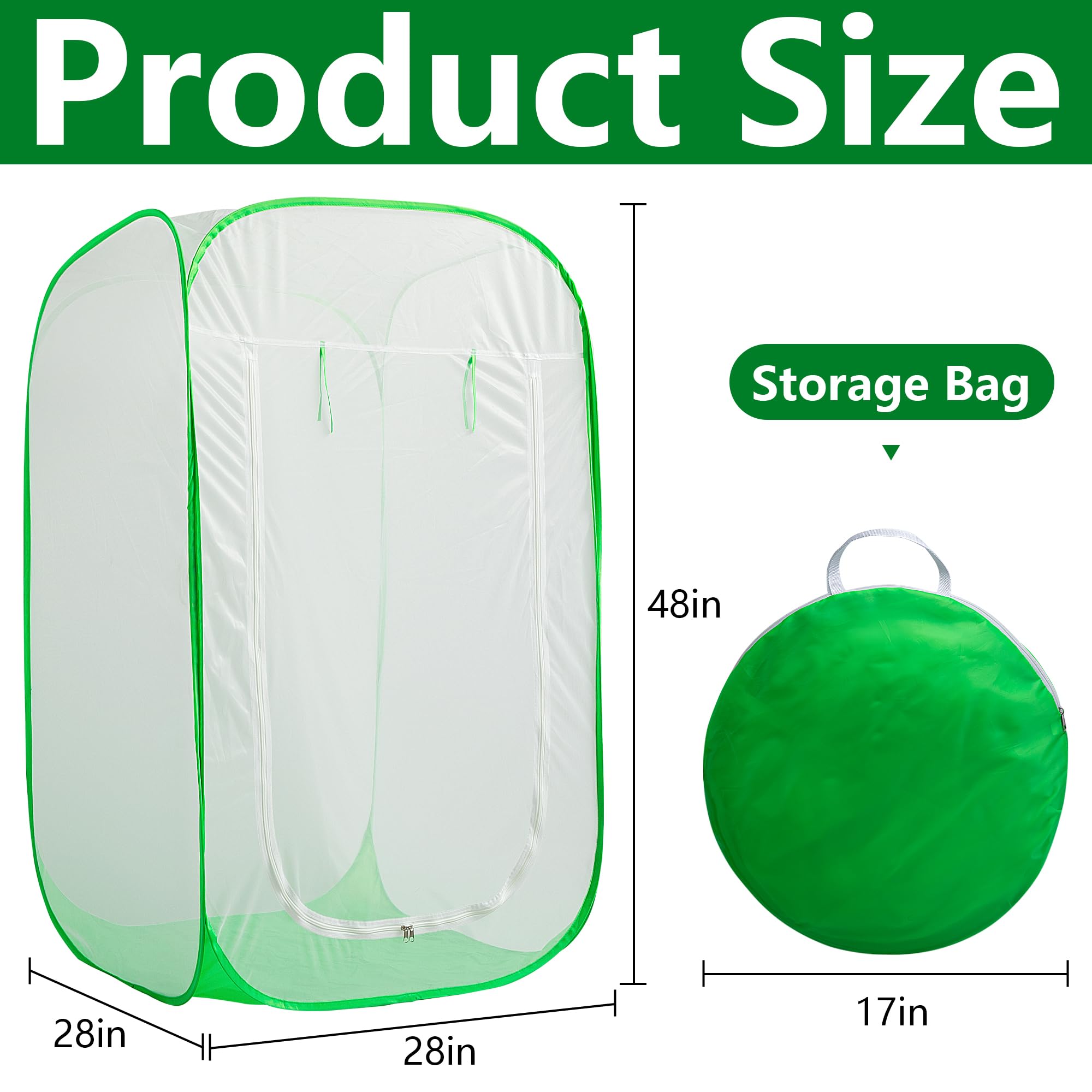 121,9 x 71,1 x 71,1 cm Pop-Up-Gartennetz, Pflanzenschutz, Pflanzenschutz, Gartennetz, Käfigschutz, Schutzzelt mit Aufbewahrungstasche zum Schutz von Pflanzen, Gemüse, Obst vor Vögeln, Insekten