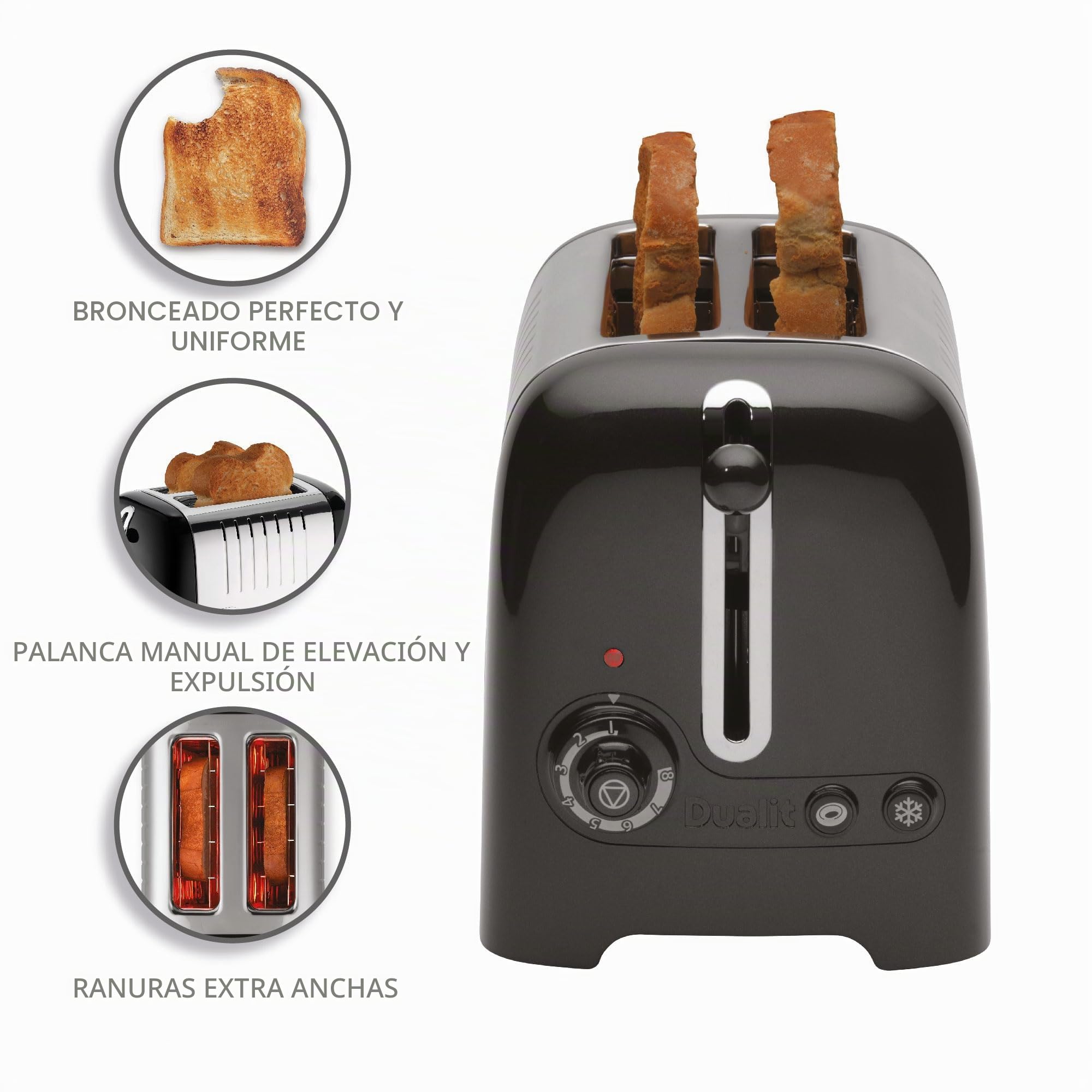 Dualit 26225 - Tostador de 2 ranuras, color negro [importado de Alemania]