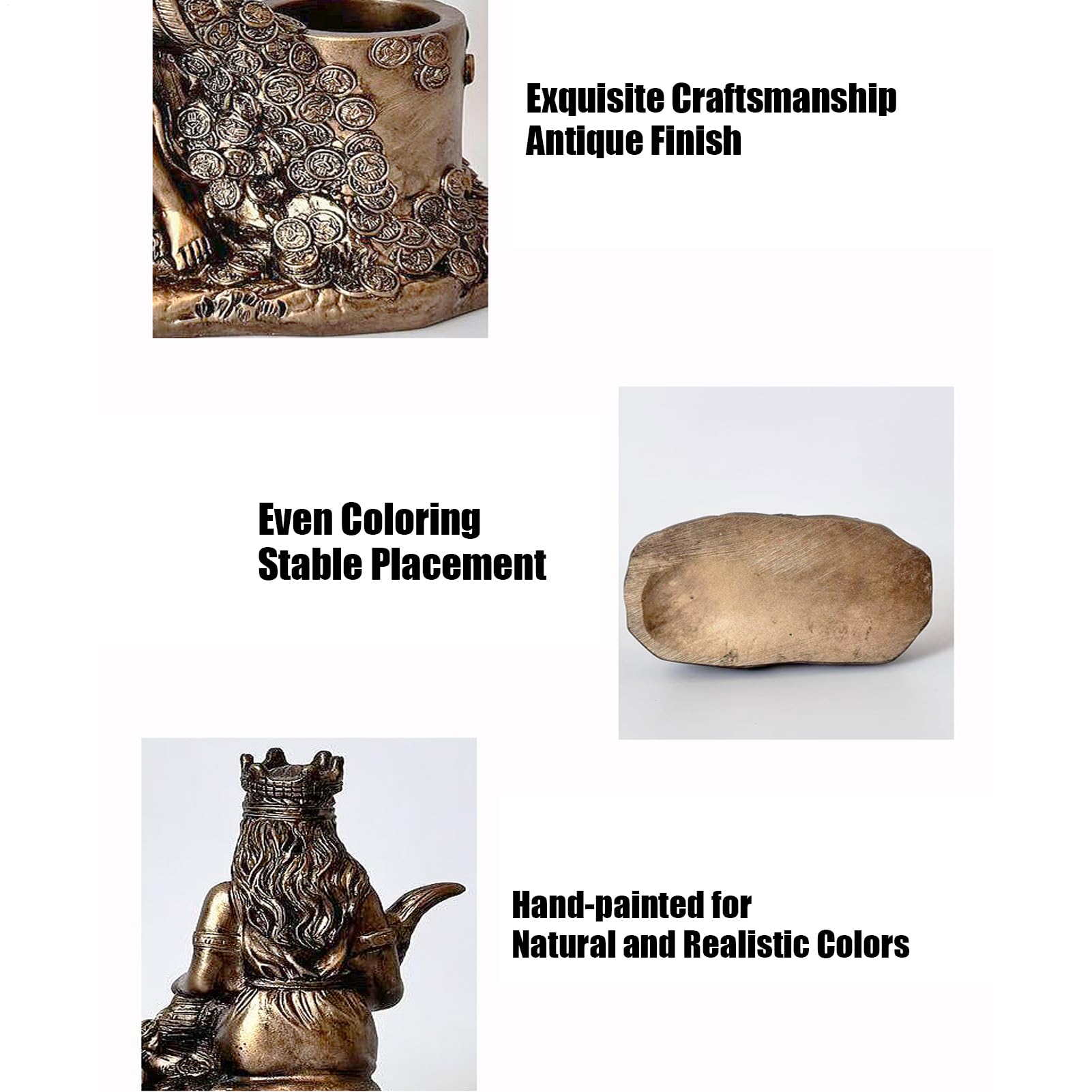 Estatua genérica de la de la riqueza – Titular de la pluma de la estatua de resina decoración,Escultura para decoración de interiores | para casa, estudio, oficina, entrada, mesa
