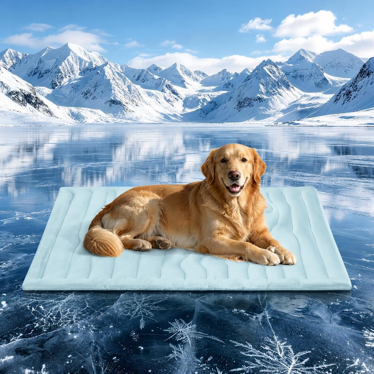Dog Cooling Mats, Self Cooling Mat Bed for Dogs, Reduce Overheating During Rest Sleep, Heat Absorbing Non-Slip Washable Ice Silk Pads to Keep Cool in Hot Summer (Blue, XL (39.76 × 59.06 in))