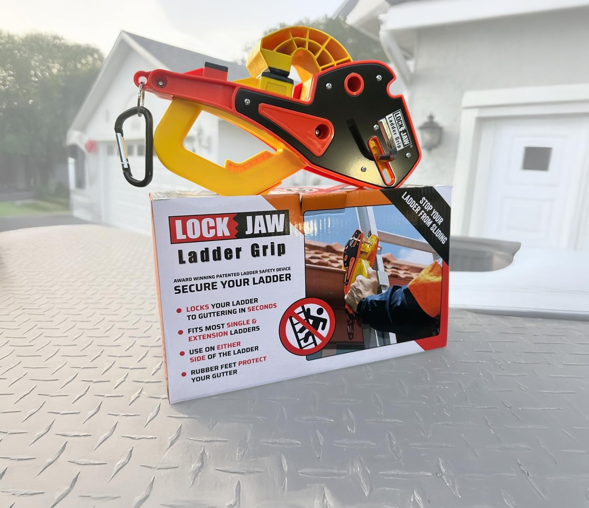 Lock Jaw Ladder Grip - Ladder Safety Clip - Feel Secure on Your Ladders and Climb Safer (zestaw 1)