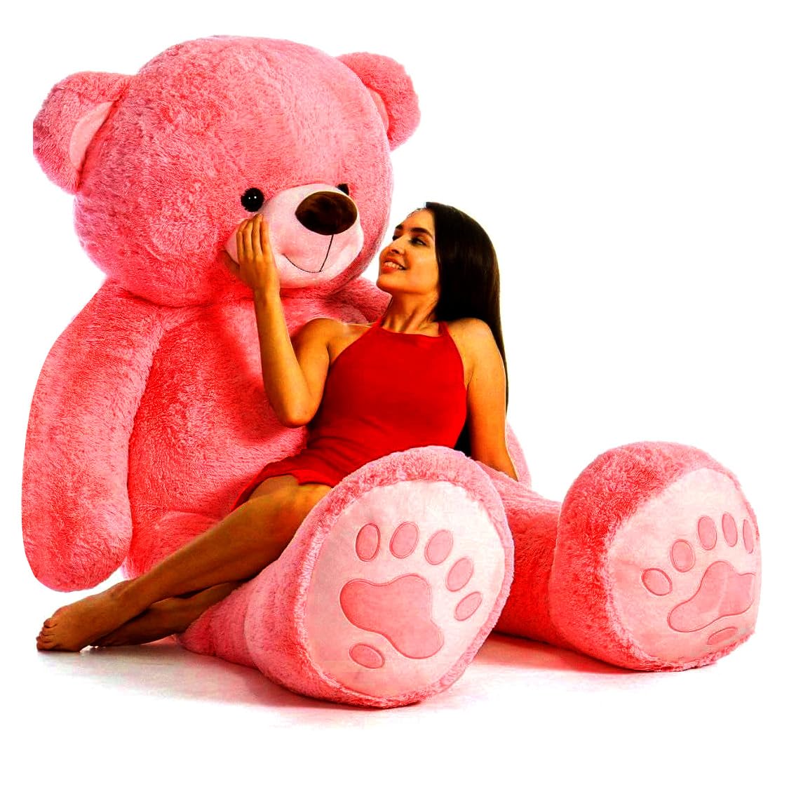 BHAGWATI SOFT TOY Teddy Bear Plush Stuffed Animals Soft Toys, Huggable Teddy Bear, Birthday Gift for Boys, Girls, Wife, Girlfriend, Women, Kids Valentine's Christmas Gift (5 Feet, Pink)