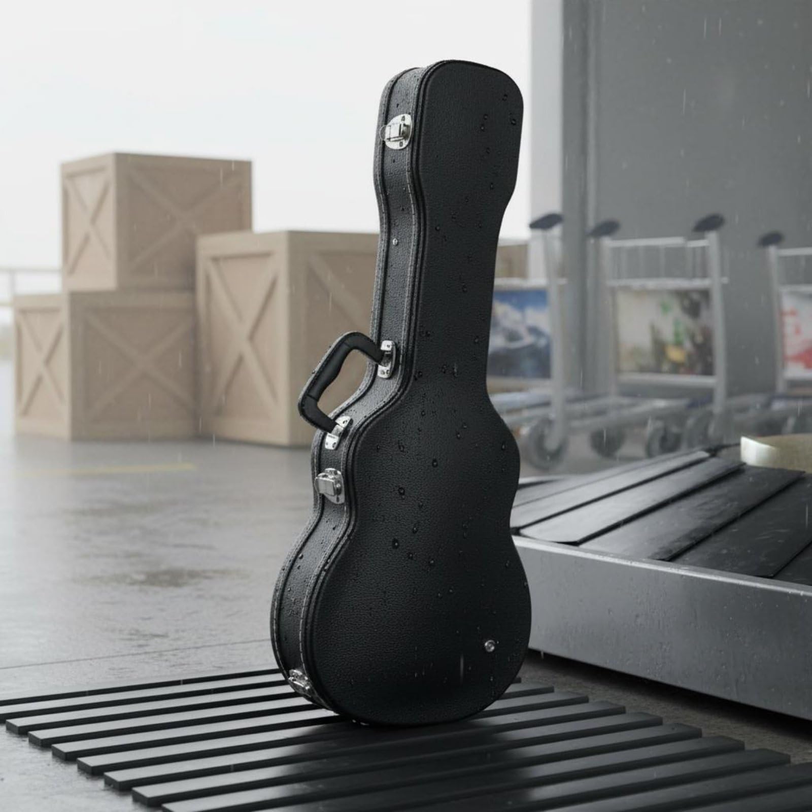 harayaa Custodia per Chitarra con Maniglia Comoda E Forma Compatta con Struttura in Legno E Pelle Pu per Proteggere da Urti E Cadute Adatta per Conservazione E Trasporto