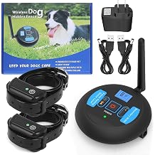Wireless Electric Dog Fence, Pet Boundary Containment System, Control Up to Range 656ft, with Rechargeable Waterproof Dog Training Collar, Safe Effective No Randomly Over Correction, for All