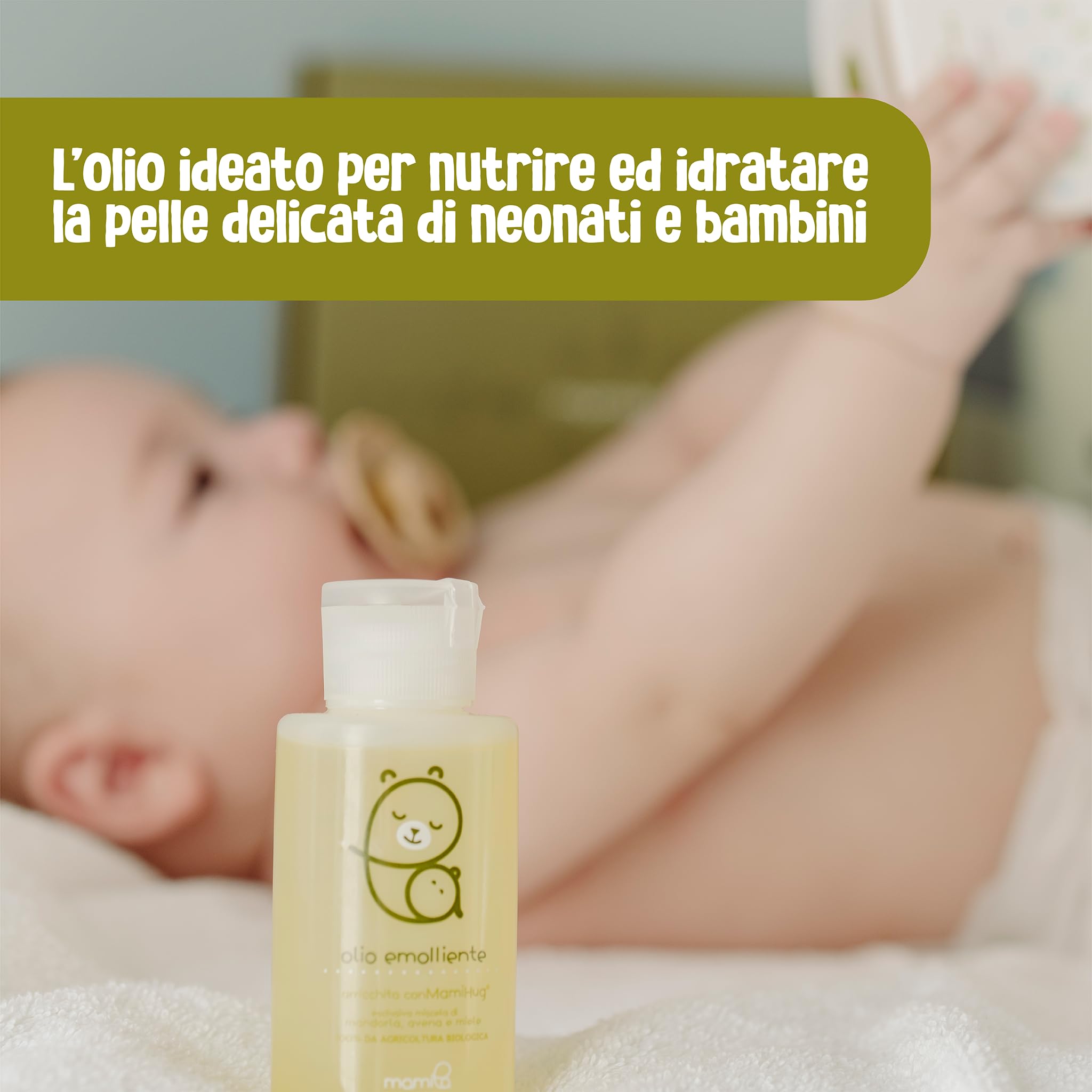 Mamila Set Completo per la Cura del Bambino, 7 Prodotti Essenziali MamiHug, Include Shampoo, Bagnetto, Detergente, Pasta Protettiva, Crema Idratante, Polvere d'Amido, Olio Emolliente