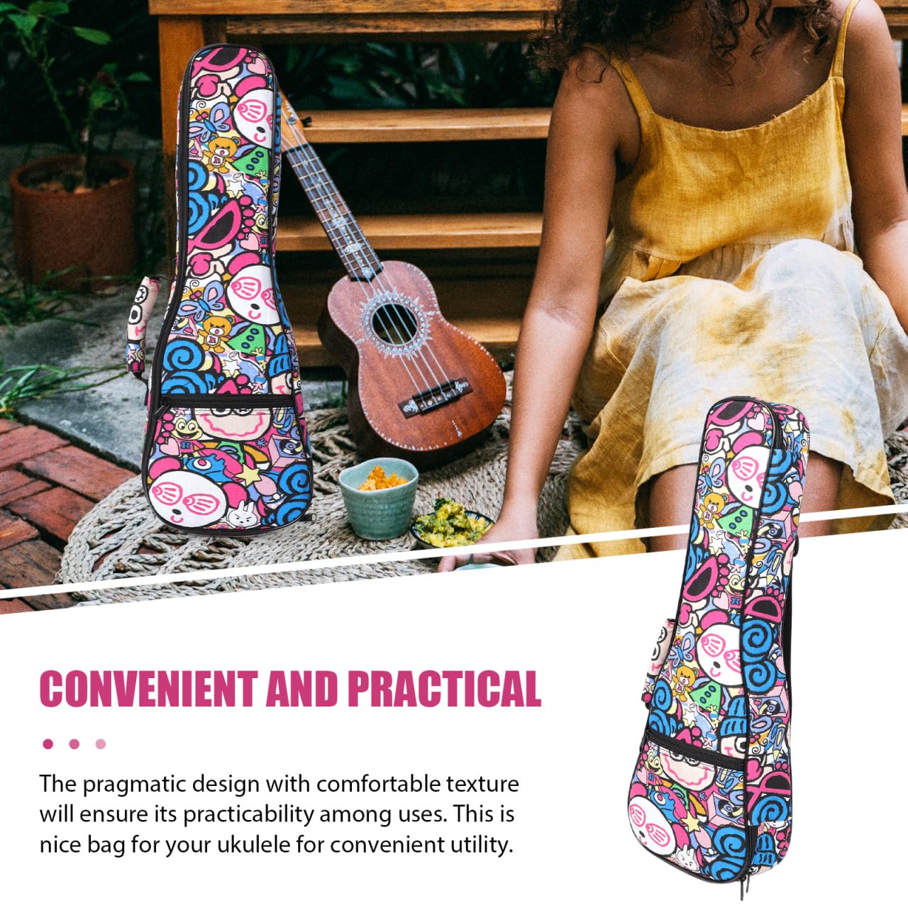 UPKOCH Estuche Impermeable para Ukelele 22.83 Pulgadas Bolsa Ligera De Transporte con Correa Ajustable Compatible con Ukelele Y Guitarra Acústica