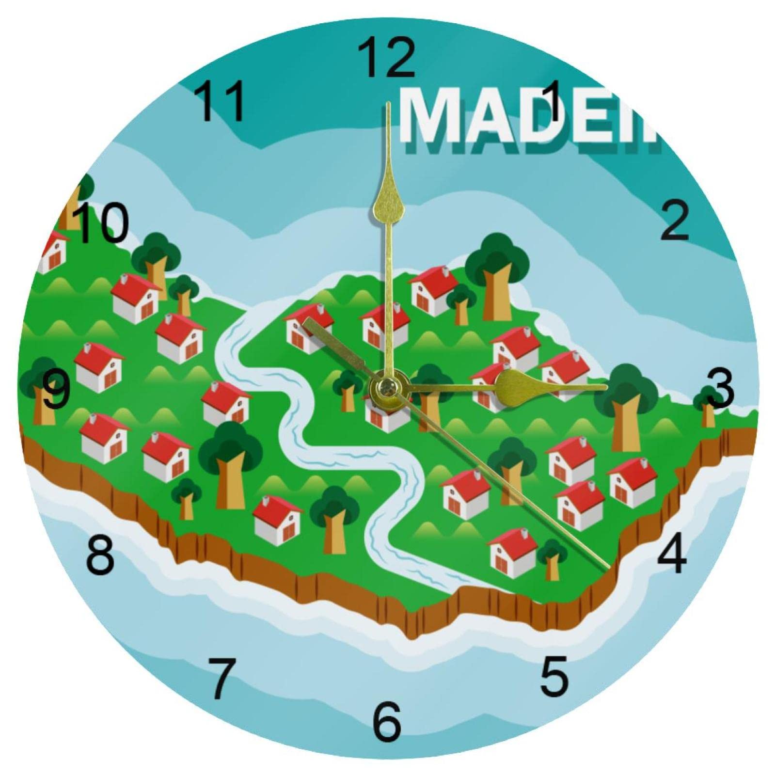 Horloge murale Madère silencieuse : le cadeau idéal pour décoration de cuisine