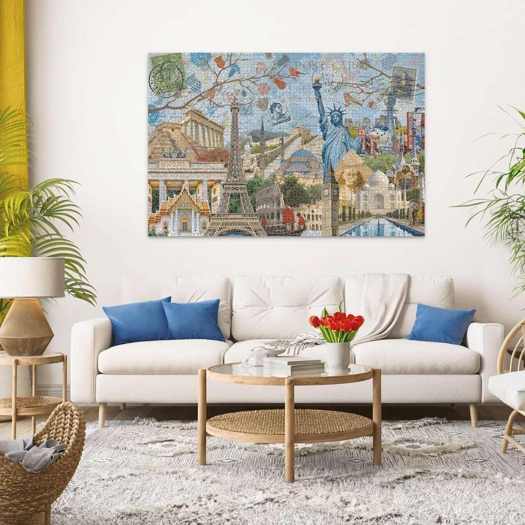 Ravensburger - Big City Collage - 5000 Piece Jigsaw Puzzle - Stunning Vivid Colors - The Globes Biggest Cities - Postcard Rendition - Frameable - Premium Quality - Puzzles for Adults