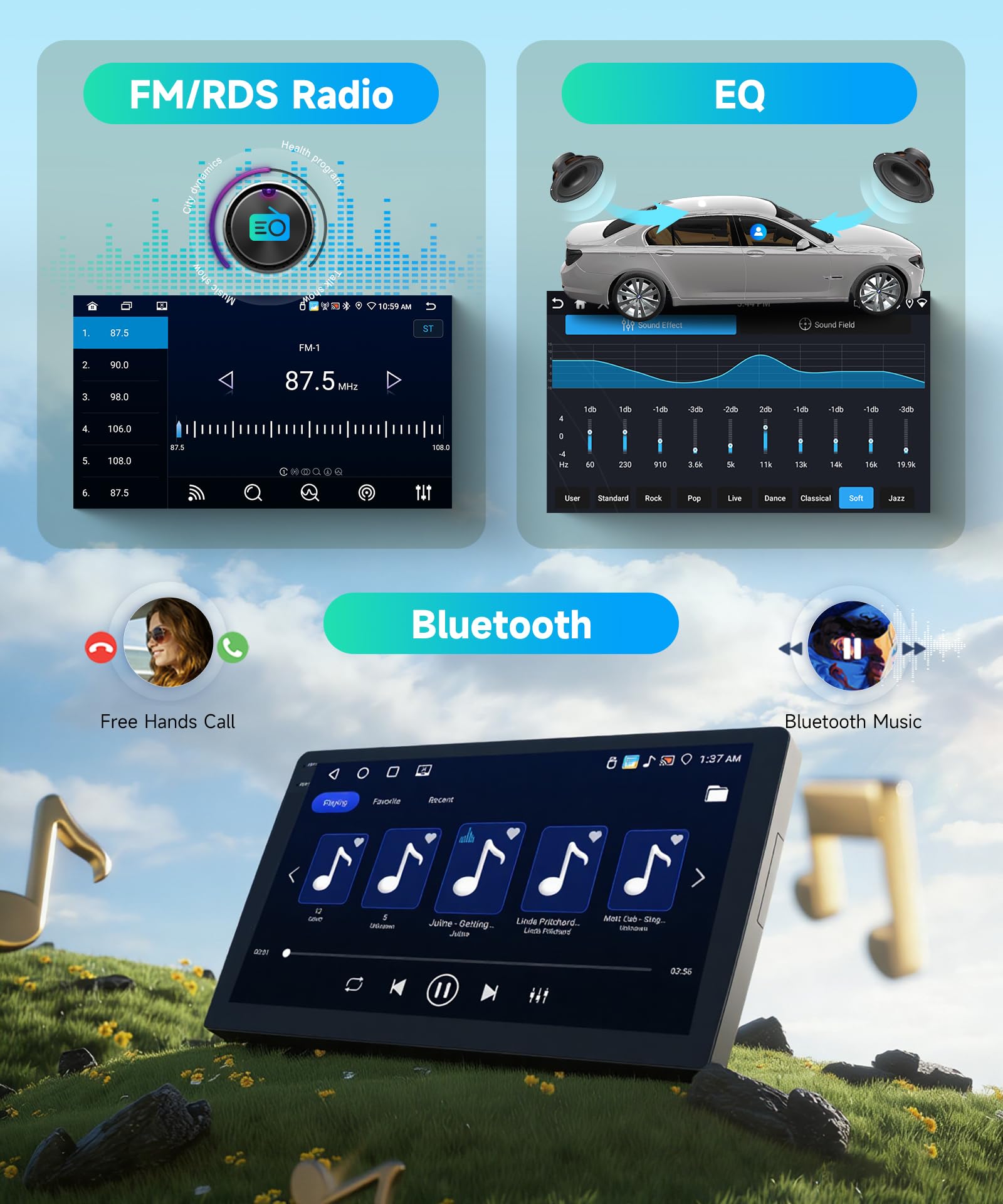 Rimoody 4G+64G Android Autoradio per Lancia Ypsilon 2006-2011 Wireless Carplay Android Auto, 9 Pollici Incell Touchscreen Radio con GPS Navi WiFi Bluetooth FM/RDS/EQ/USB SWC Telecamera Posteriore