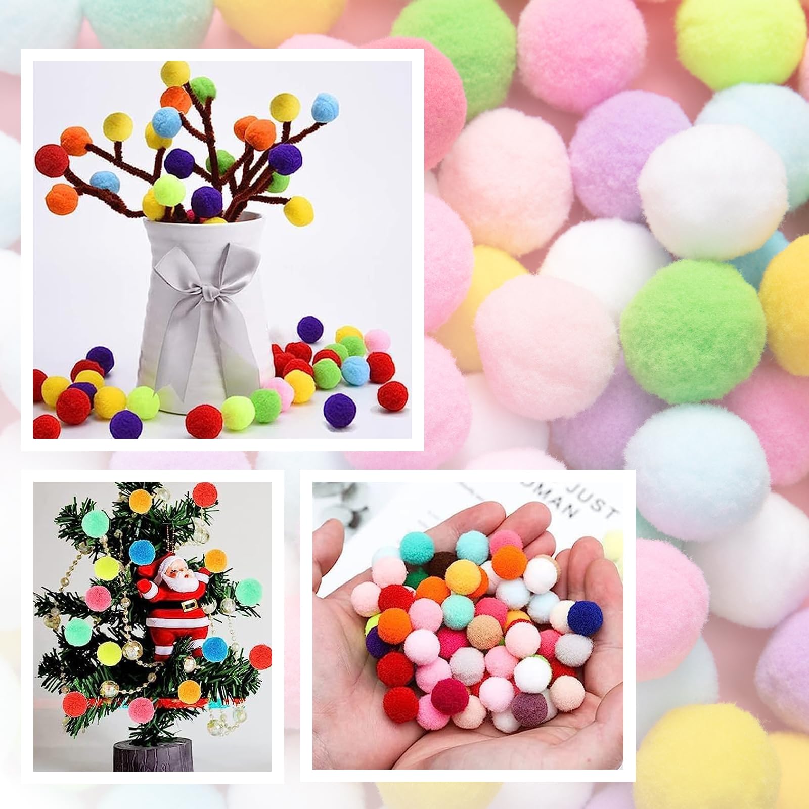 BigKego 520 Stück Pompons 10-30mm - Bunte Bastel Bommel Für DIY Projekte
