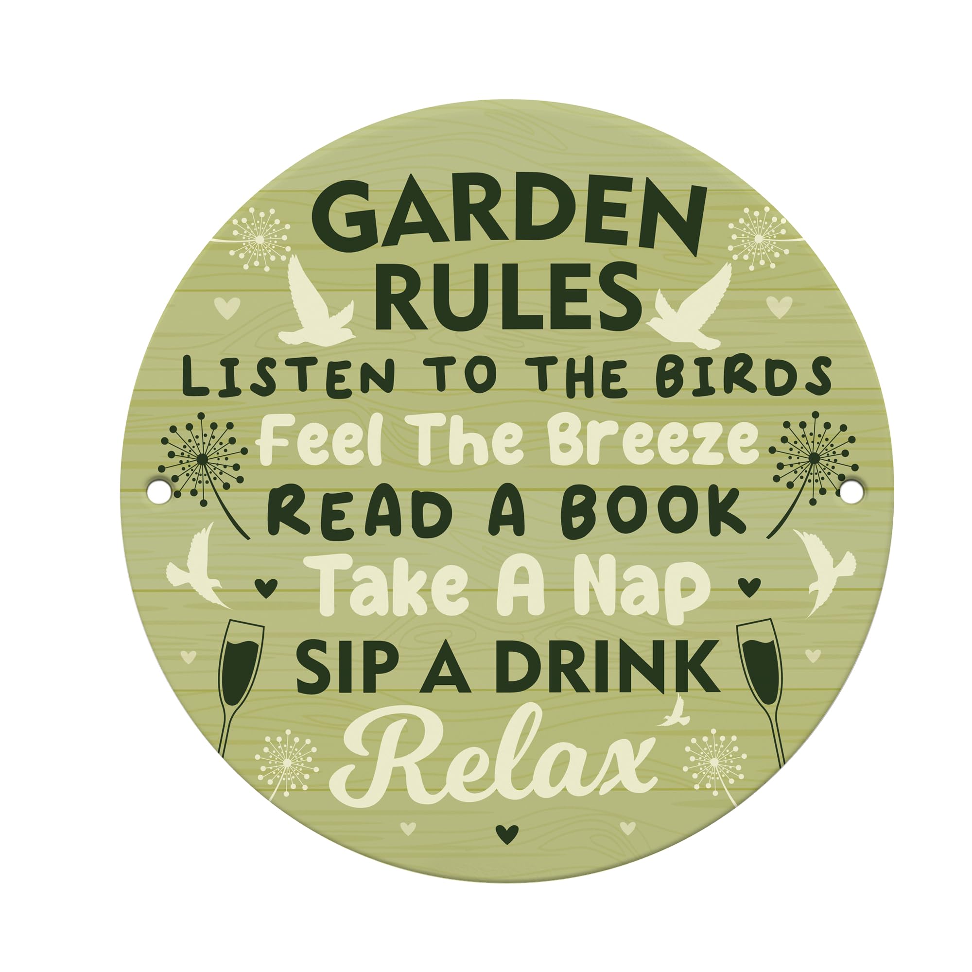 Red Ocean Novelty Garden Rules Sign Acrylic Garden Shed Yard Signs Friendship Plaque Round Garden Plaque For Outside Shed Sign Gift For Friends Her