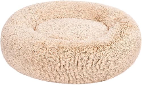 Tienda Basics Donut Pet Bolster - Cama de piel sintética para perro, beige, 36 x 36 pulgadas