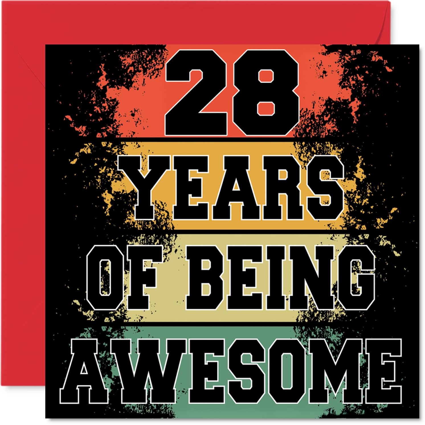 28th Birthday Cards for Men Women - Being Awesome - Happy Birthday Card for 28 Year Old Man Woman Daughter Sister Uncle Niece, 145mm Bday Greeting Cards
