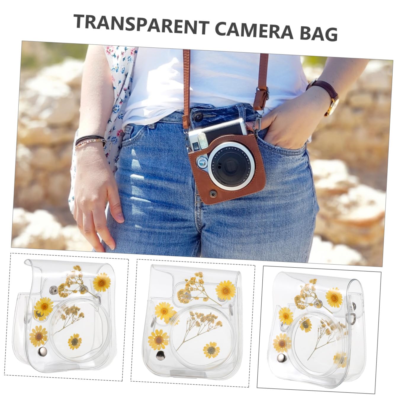 jojofuny 1pezzi Custodia Pvc Per Fotocamera Istantanea Design Compatibile Shopping e Attività All