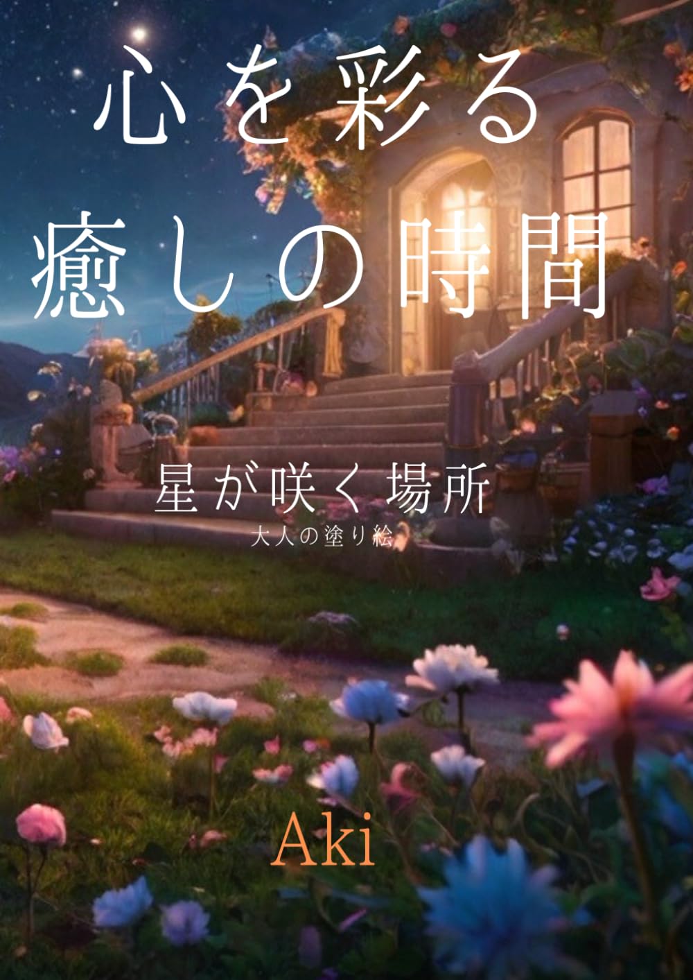 心を彩る癒しの時間: 星が咲く場所:大人の塗り絵 (Tranquil Lines)