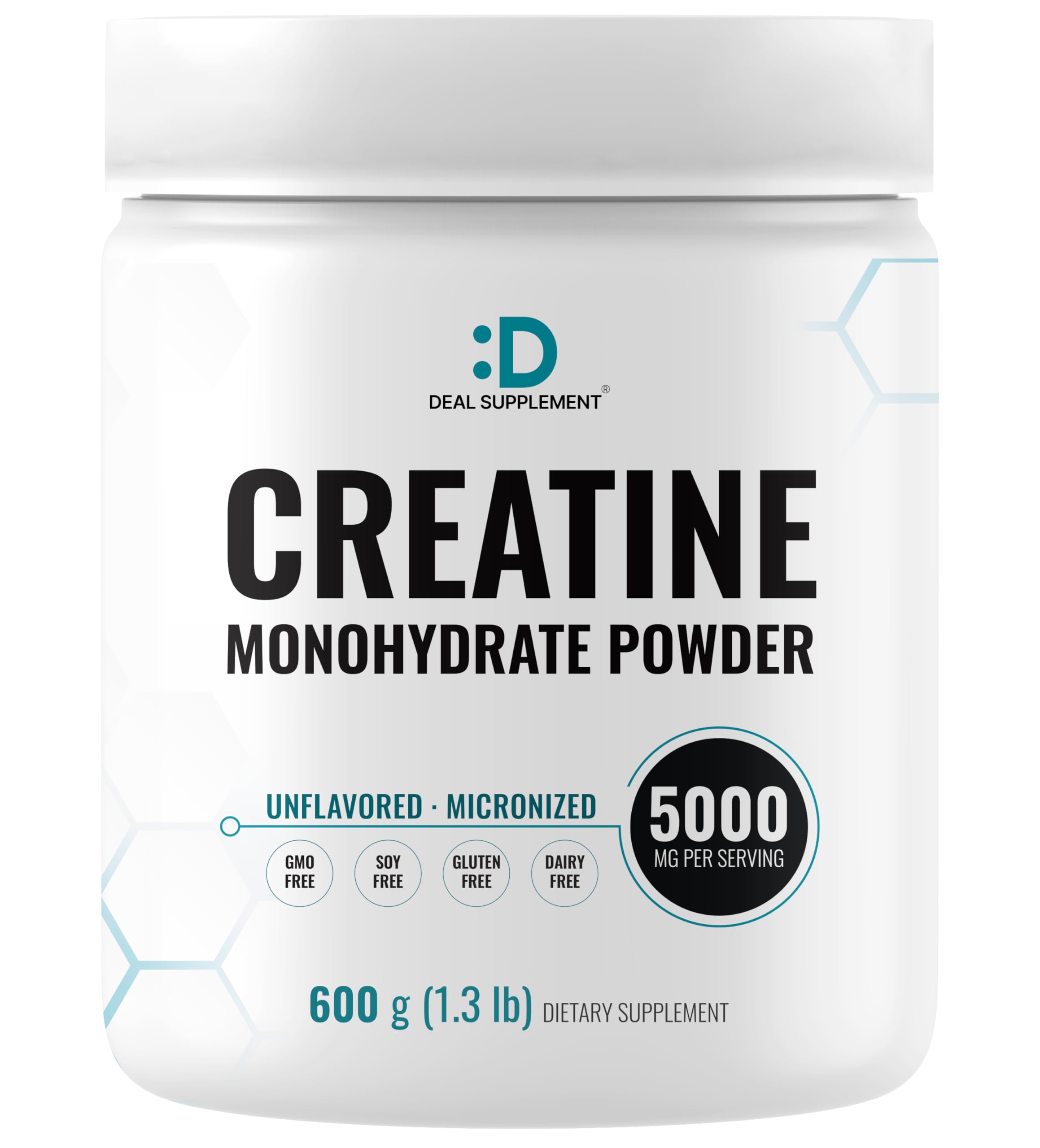 Micronized Creatine Monohydrate, 120 Servings, 5g Per Serving (600g/1.3lb) 21.2 Ounce (Pack of 1)