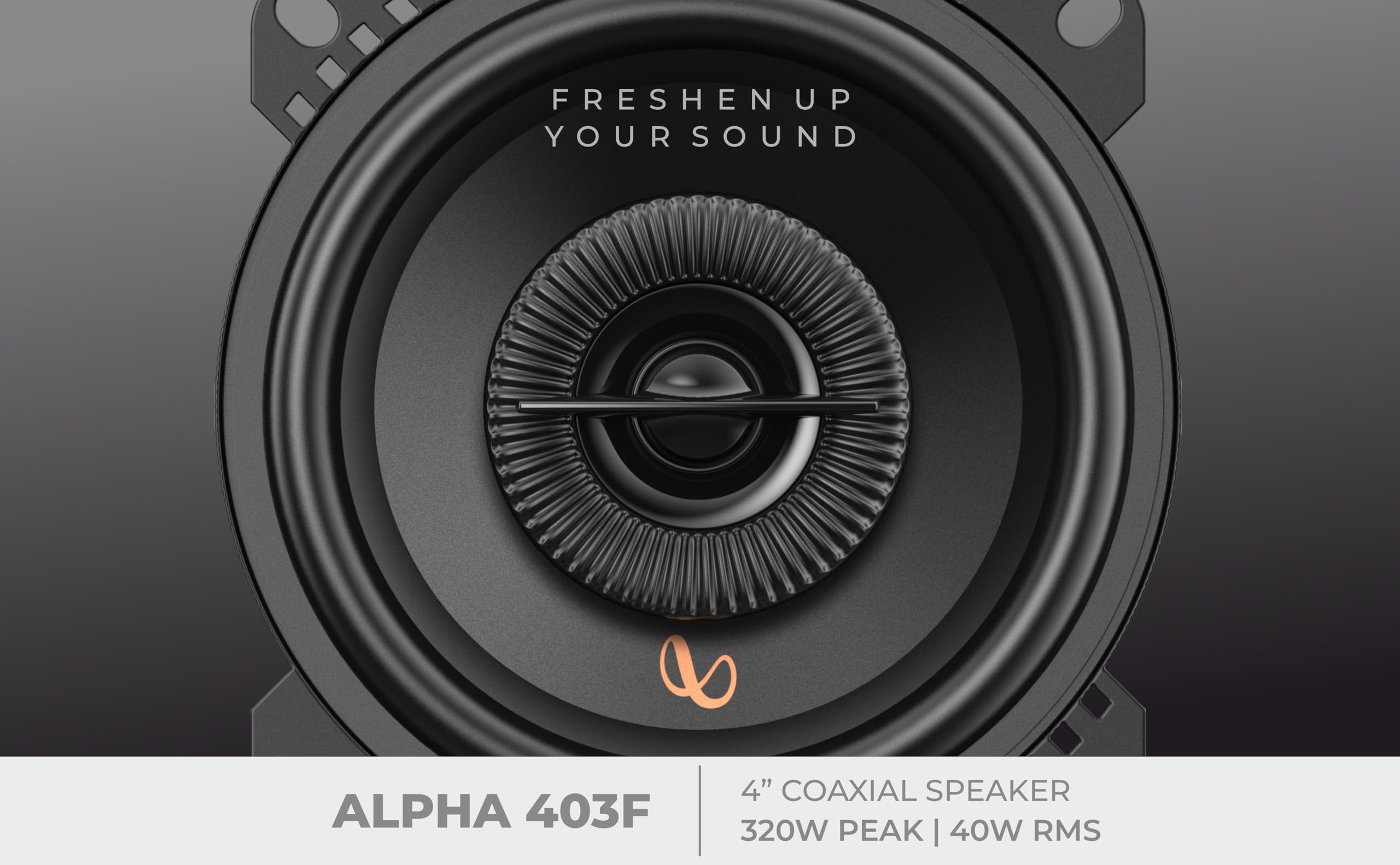 Infinity Car Coaxial Speaker Alpha 403F (4 Inch)| Peak Power - 320W | RMS Power - 40W | 4 Inch Coaxial Speaker (Black) — Amazon image 5