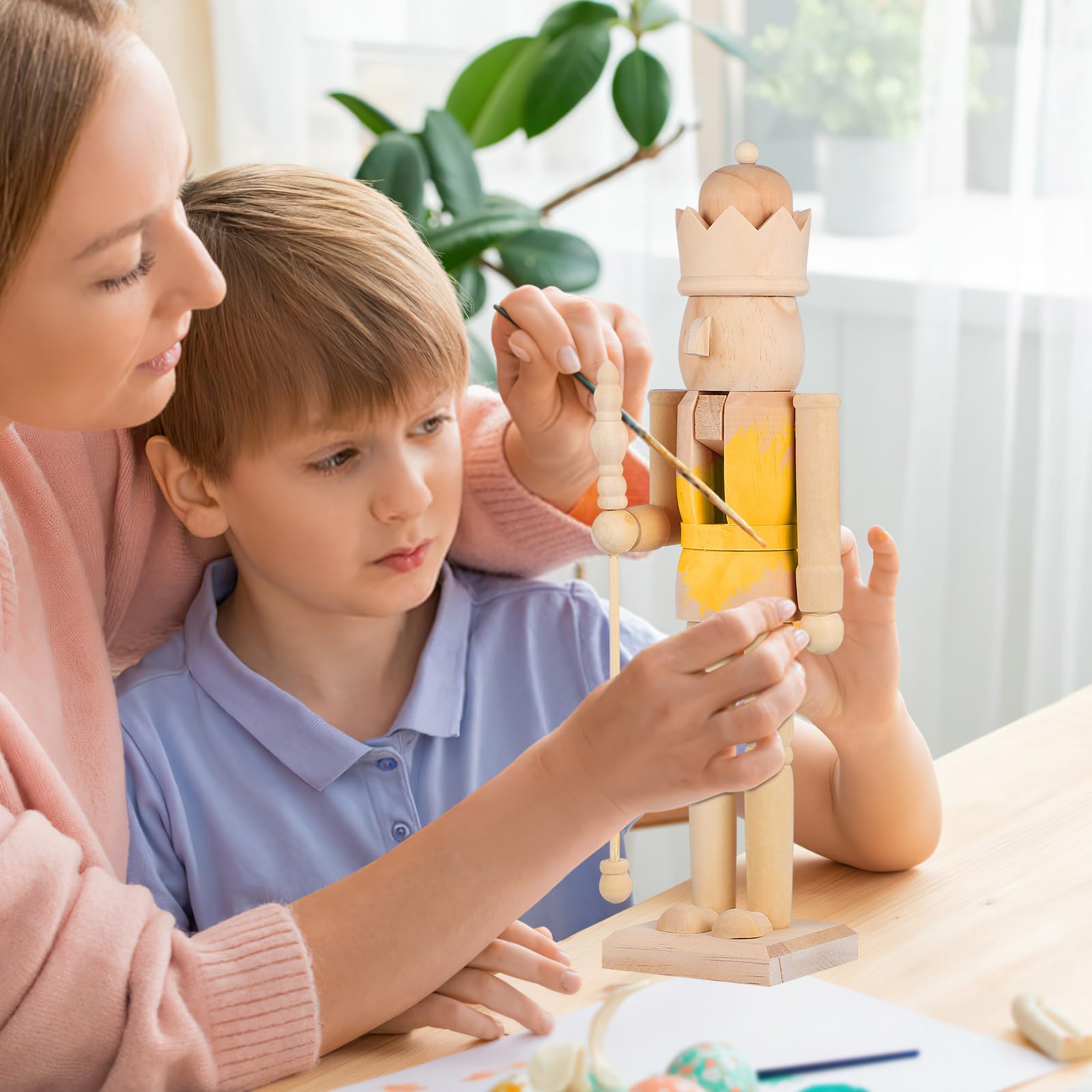 IMIKEYA Marionettenkönig Soldat Nussknacker Aus Holz Unvollendete Nussknackerfigur Aus Holz Figur Aus Soldat Figur DIY Unbemalter DIY
