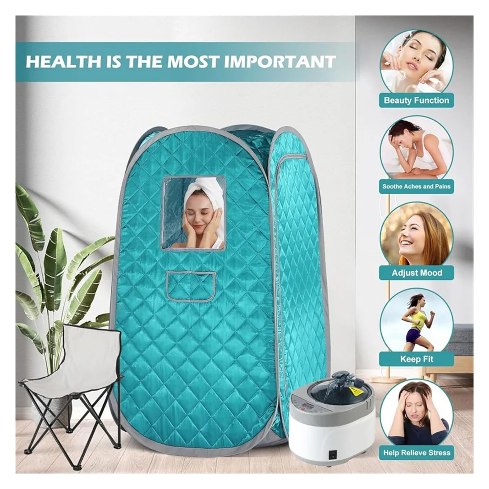 Portable Steam Sauna, Full Size Personal With 4l Generator Indoor Saunas Tent