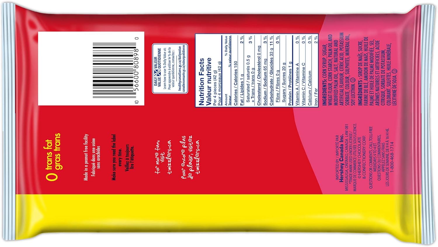 TWIZZLERS Licorice Candy, Cherry Super Long Nibs, Candy to Share, 623g - Image 2