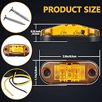 Vista 2 de Tallew 10 luces LED de remolque de 2.5 pulgadas, 2 diodos, impermeables, LED, marcador lateral, señal ovalada, luces de circulación para camión