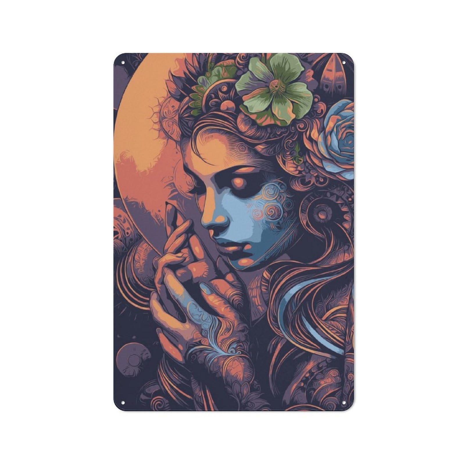 Junmoney Goddess 30X20cm Retro Metal Sign With For Café Or Restaurant, For Collectors Decorating Cafés And Restaurants