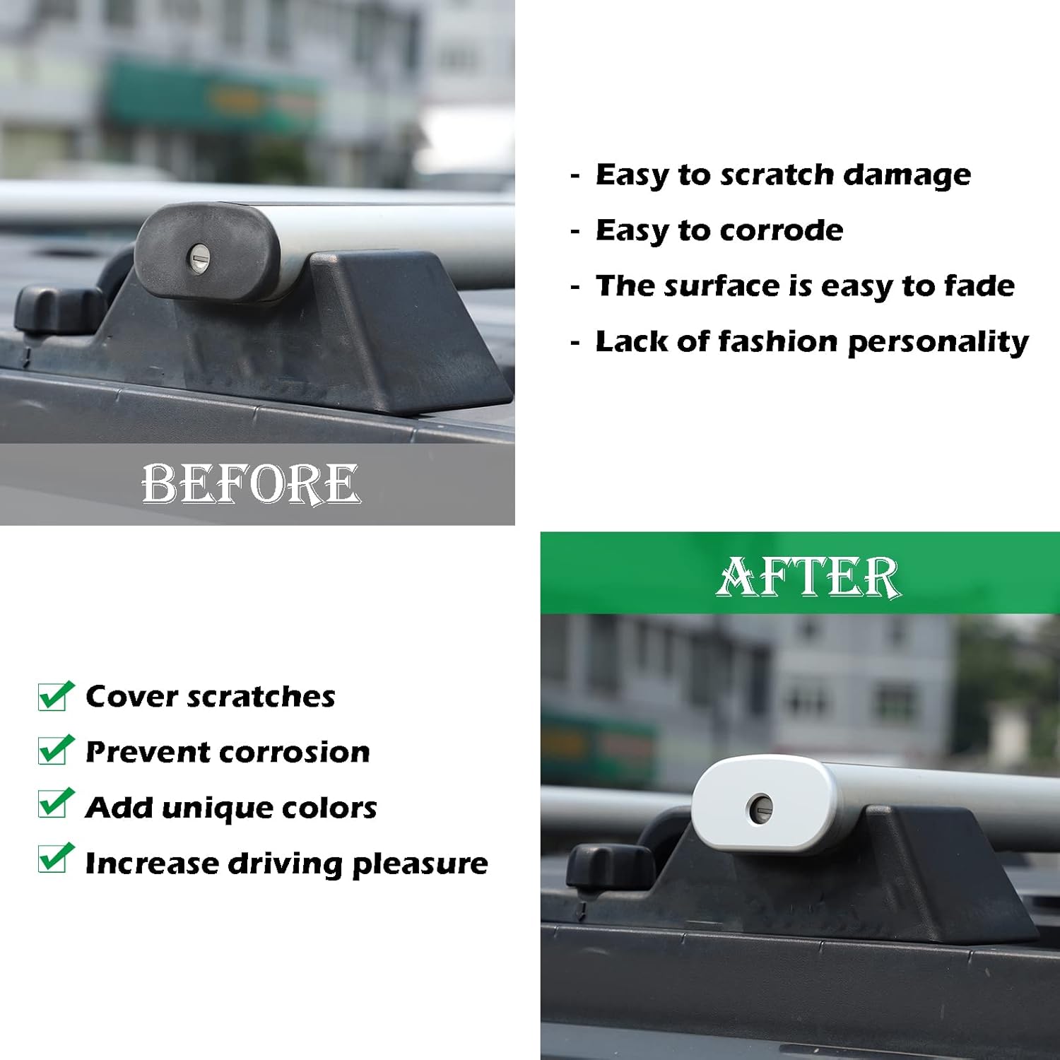 Fit for Hummer H2 2003-2009 Aluminum Alloy Roof Racks Cross Bars Keyhole Cover,Roof Rack Cross Bars Keyed Locks Panel Trim Cover