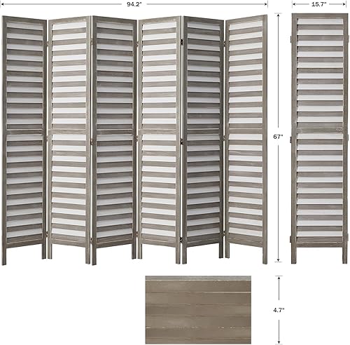 Miniatura 6 de Divisores de habitación y pantallas plegables de privacidad, separadores de madera de 5.6 pies para pared divisora para el hogar, oficina,