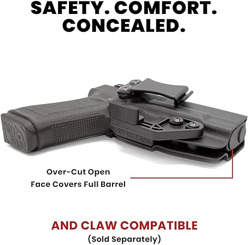 Miniatura 3 de Concealment Express IWB KYDEX Funda para pistola (Negro) - Cintura interior - Ajustable Retención de Cant & Posi-Click  Compatible con garras,