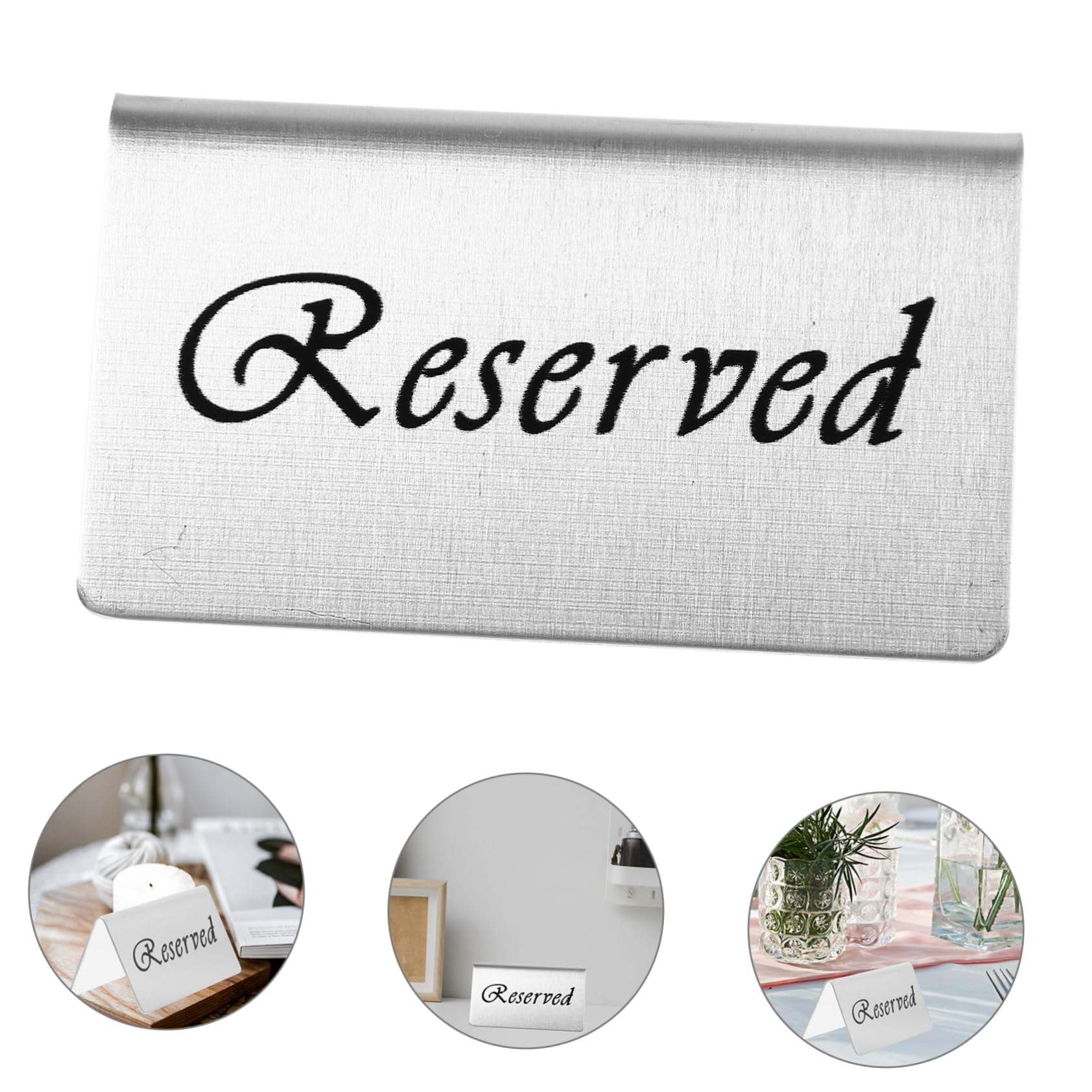 Cartelli Riservato In Acciaio Inox - 2 Pezzi, Per Tavoli, Ristoranti, Matrimoni, Doppia Faccia