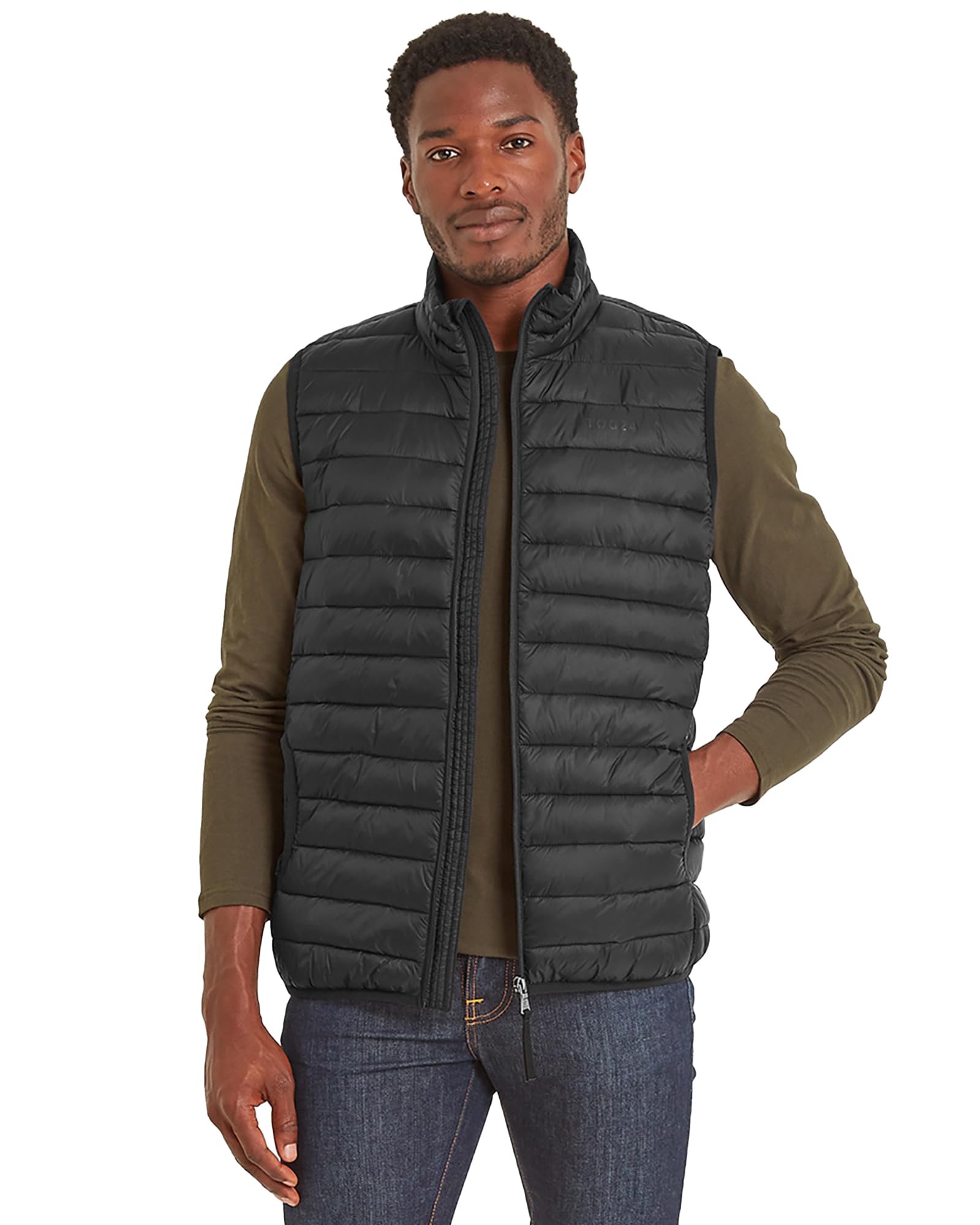 Tog24 Men's Black Gibson Lightweight Padded Gilets Puffer Quilted Vests Windproof Body Warmer Outerwear Sleeveless Jackets For Hiking Running Fishing Golf 3XL