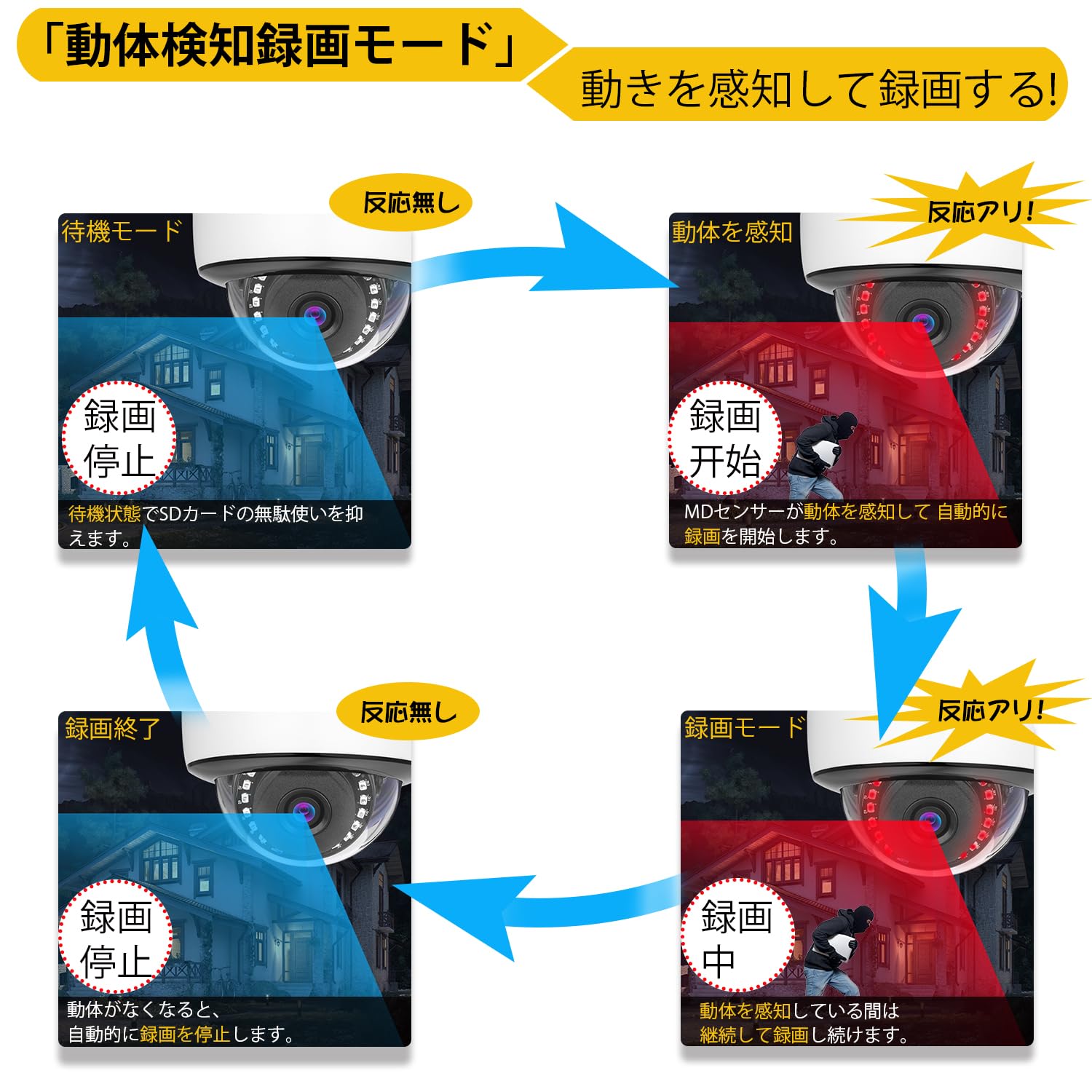 Amazon.co.jp: 防犯カメラドーム型 248万画素 屋内屋外 有線 最大256GB