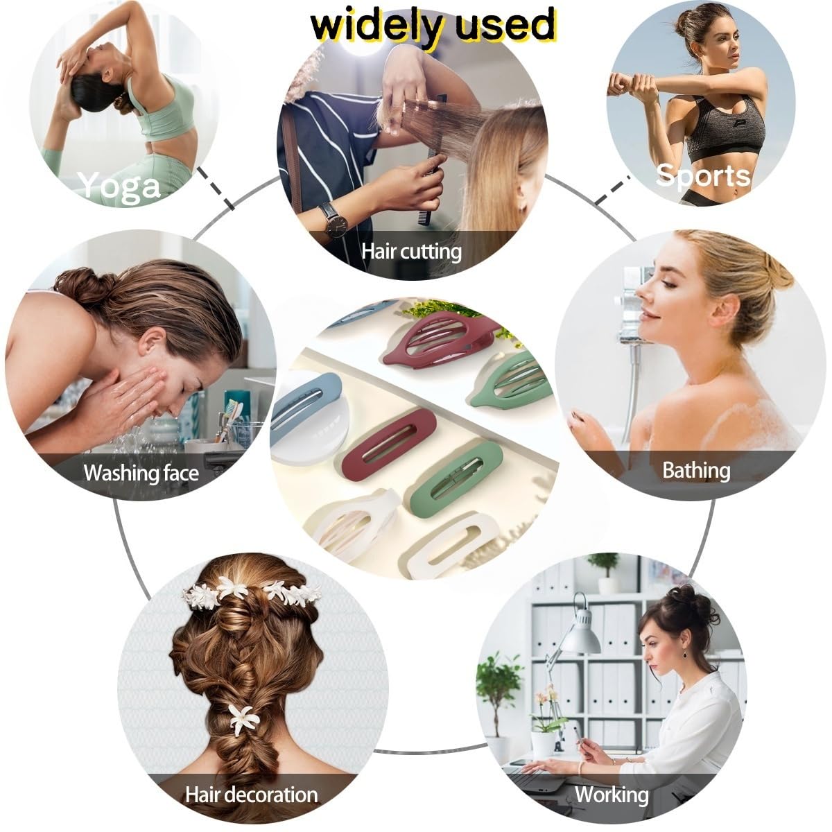 8 PCS Flat Hair Clips, 2 Styles Hair Claws Strong Hold French Claw Clips for Women Girls Thin Hair No Slip Grip Hair Claw Clips - Image 7