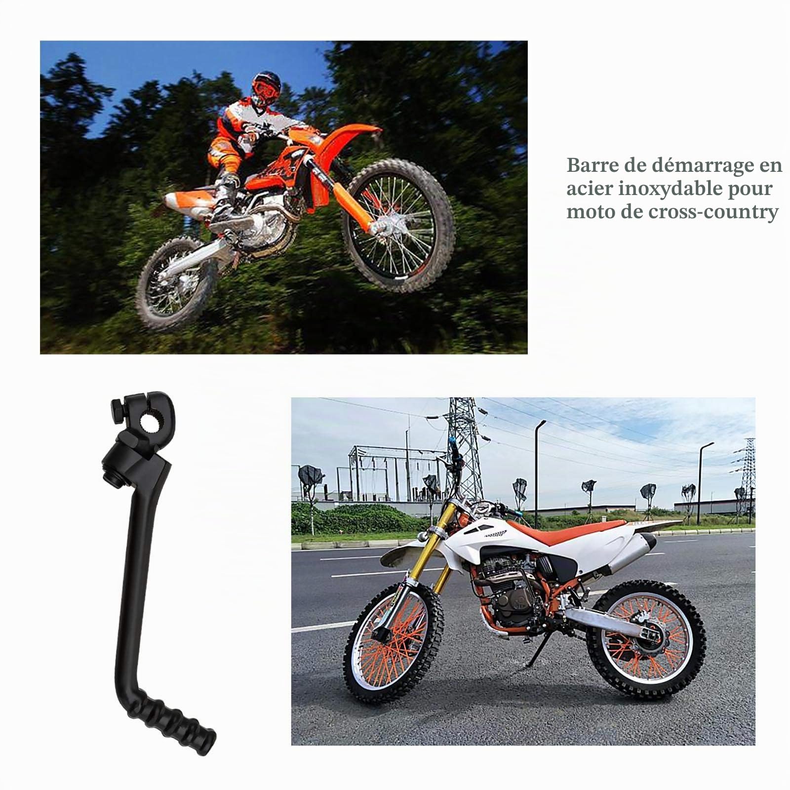 16mm Moto Starter Levier Kick Pédale Start Arbre En Acier Inoxydable Noir Fit Pour 140cc 150cc 160cc 200cc 250cc Pit Dirt Bike Moto