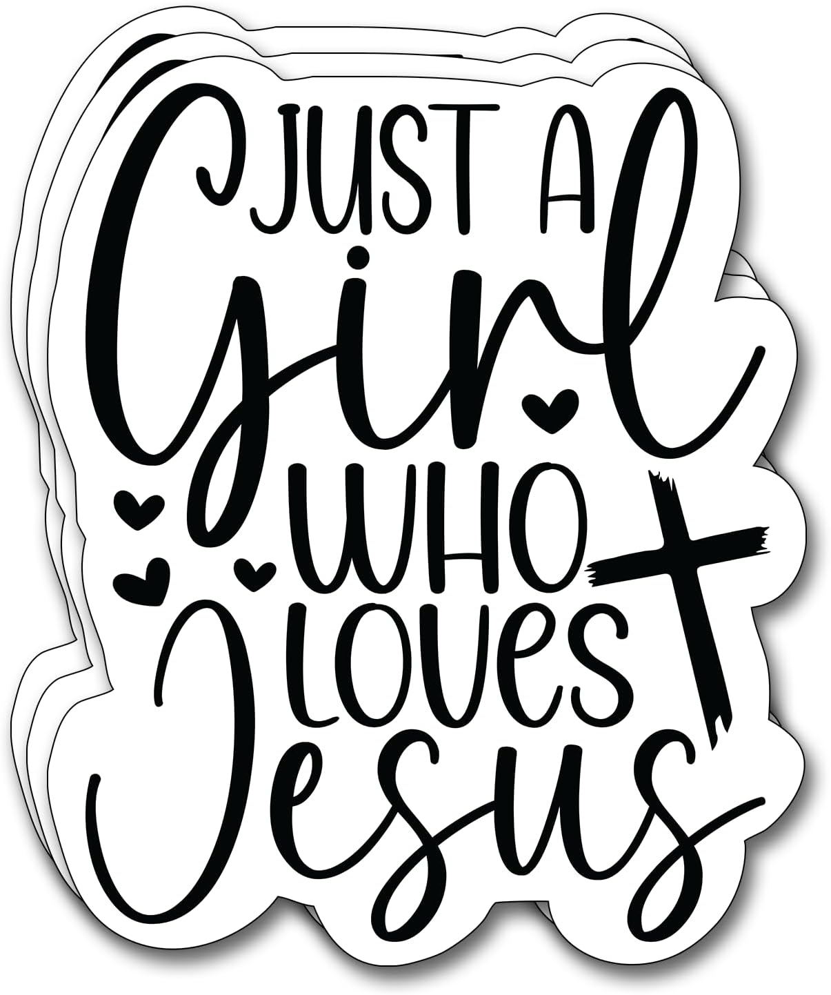 (3Pcs) Just A Girl Who Loves Jesus Sticker Christian Gifts Decorate Books Laptop Phone Water Bottles Kindles Stickers Tumbler Sticker Waterproof Vinyl Decorate 2,6 x 3 Inch