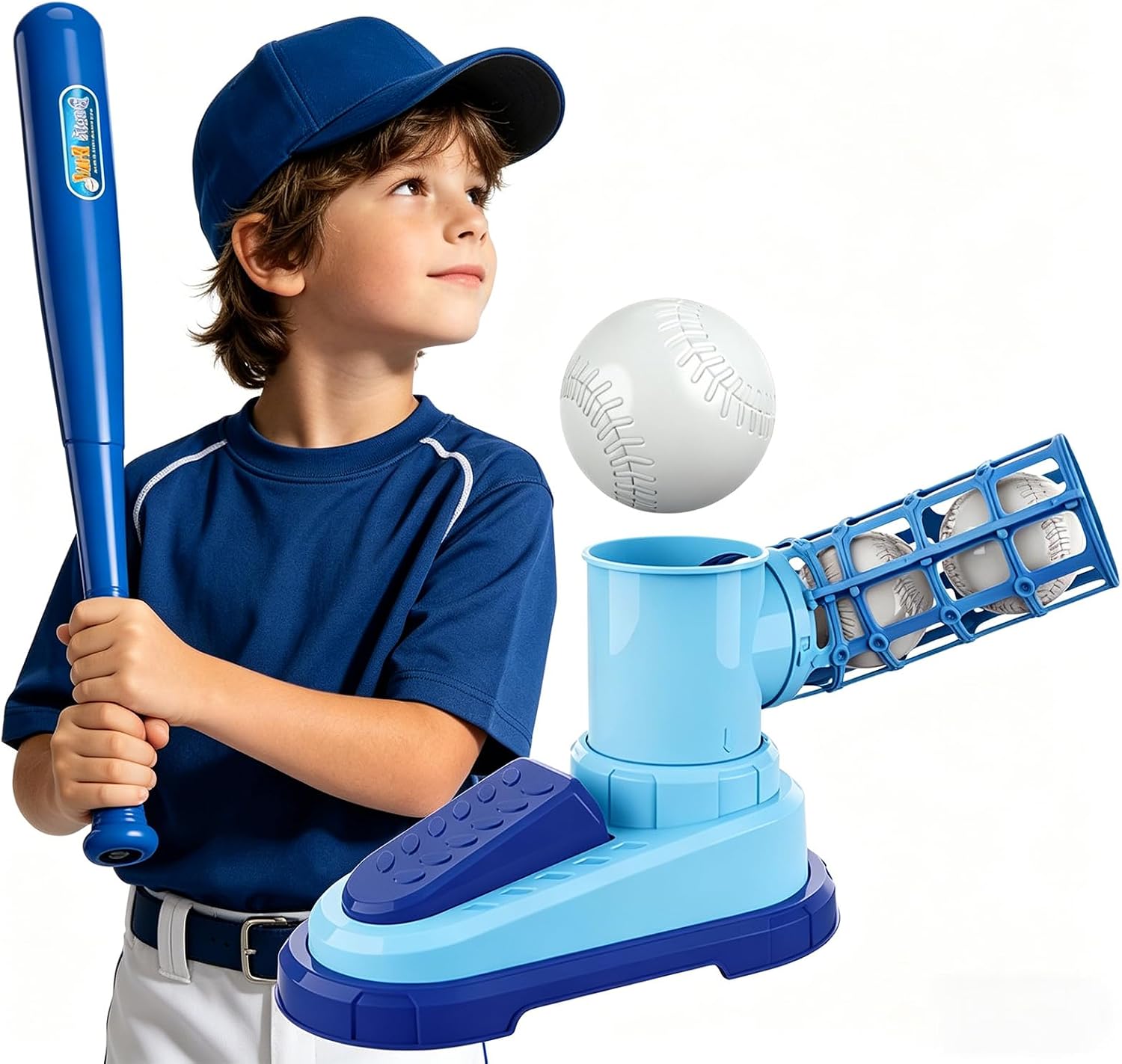 Kids Baseballs Swings Trainer Toy,Automatic Balls Launcher Tball Popper,Softball Training for Hitting Without a Pitcher,Safe 3ft Bounce Height,Indoor Backyard Outdoor Sports Gift for Boys/Girls Age 3+