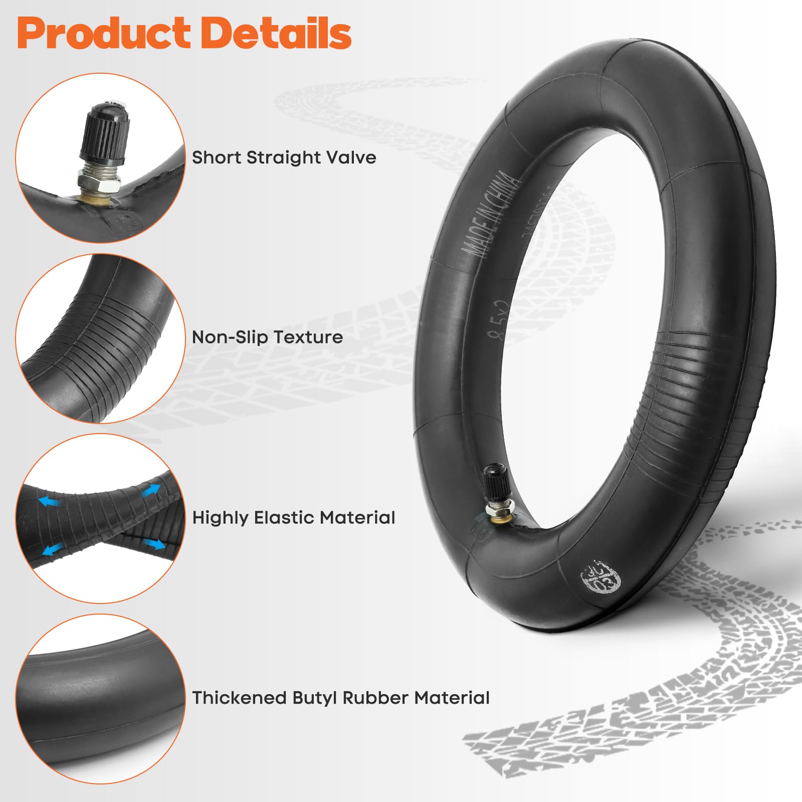 2PCS 8,5 Pulgadas Neumáticos Interior Compatible con Xiaomi Scooter Eléctrico Xiaomi 4 Lite/M365/1S/PRO/Pro2 Cámara de Aire Inflable Amortiguación, Suavidad y Silencio Camara Patinete