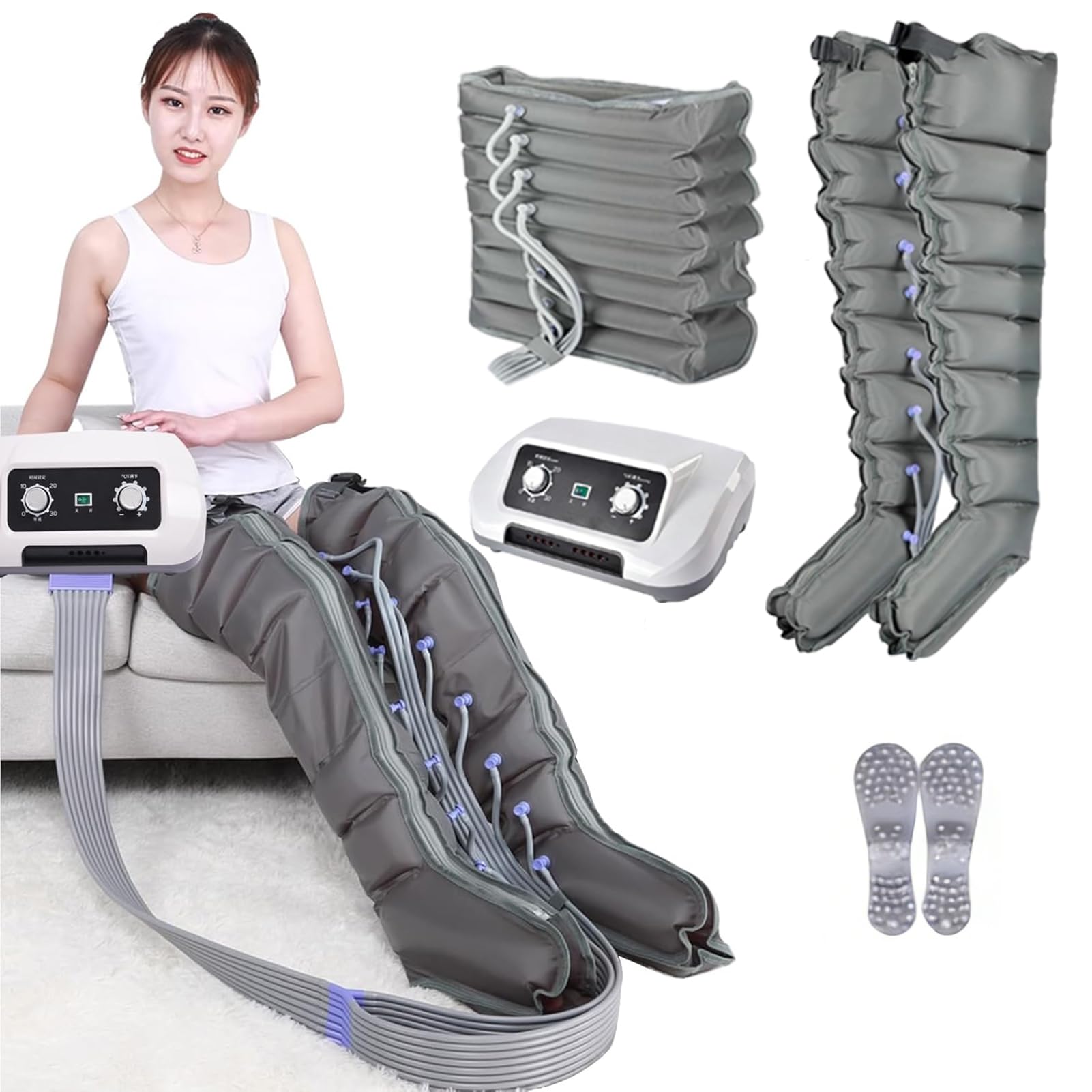 Botas Maquina de Presoterapia para Casa Abdomen Piernas,Profesional Botas Presoterapia Piernas,Botas Presoterapia Piernas,Favorece Una Mejor CirculacióN,FáCil Uso
