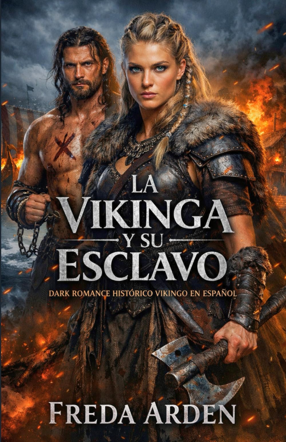 LA VIKINGA Y SU ESCLAVO. DARK ROMANCE HISTÓRICO VIKINGO EN ESPAÑOL: Lo compró por desprecio. Lo marcó para salvarlo. Ahora él arderá por ella (Crónicas y Pasiones Vikingas de Freda Arden)