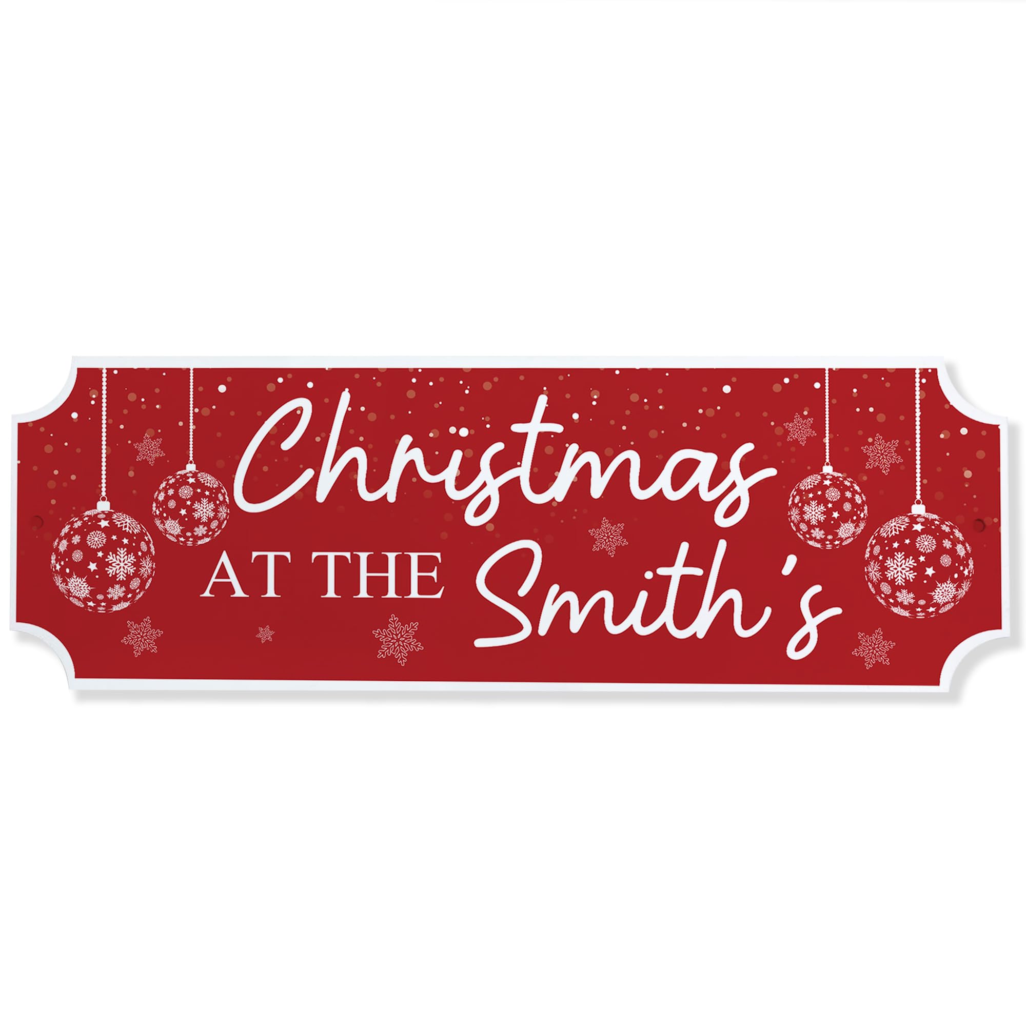 Red Ocean Novelty Welcome Plaque First Christmas New Home Personalised Christmas at the 'Surname' Decoration For Family Couple New Home Keepsake